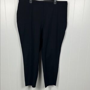 a new day Womens Pant 20 Black Stretch Waist Straight Leg Pockets Side Zip NWT